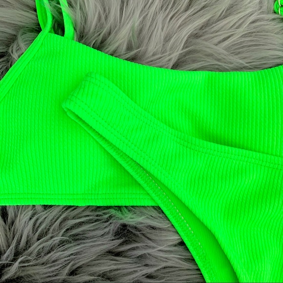 Neon Green Ribbed Bikini NWT - Picture 8 of 8